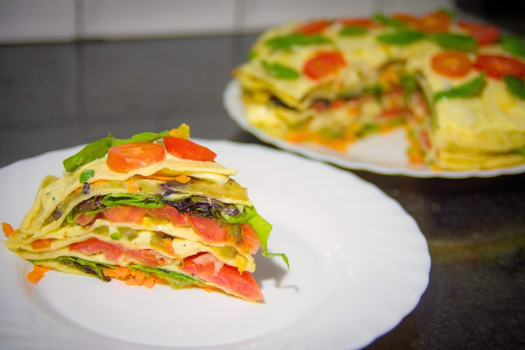 Torta salada de panqueque